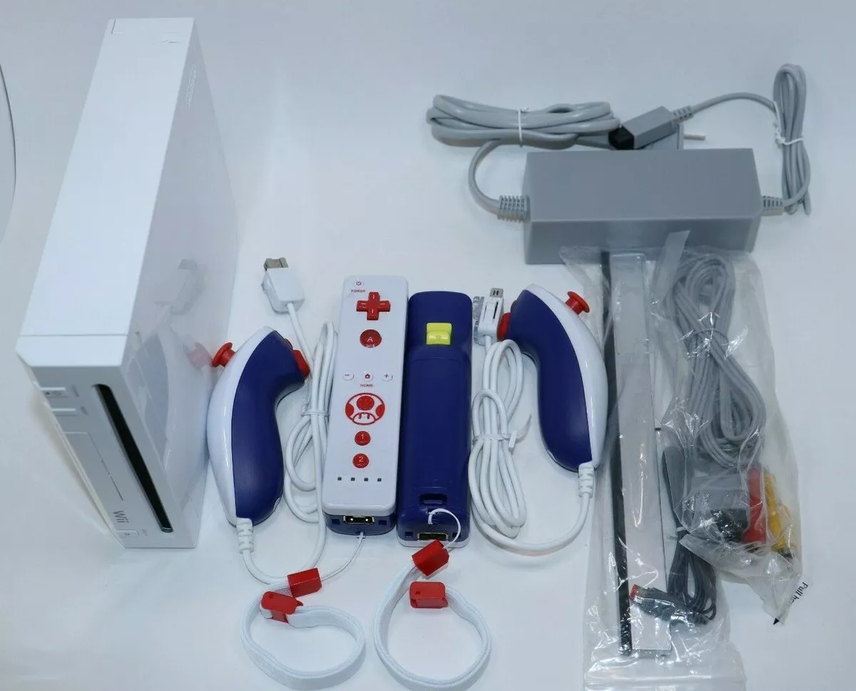 Nintendo Wii RVL-001 (USA) White Game Console Bundle ( No Motion Sensor)