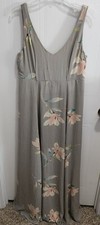 Show Me Your Mumu Weddings Jen Maxi Dress Size XL Gray Floral 100% Polyester
