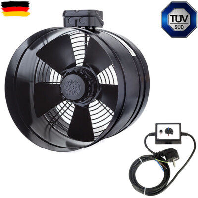 Rohrlüfter Rohrventilator ø200 Zuluft Gebläse Lüfter Abluft Axial + Regler
