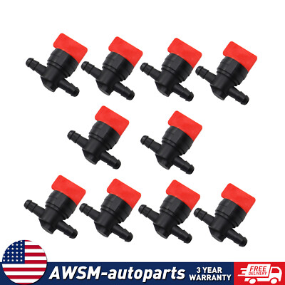10pcs 1/4'' In-Line Straight Fuel Gas Cut-Off/Shut-Off Valves For Small Engines