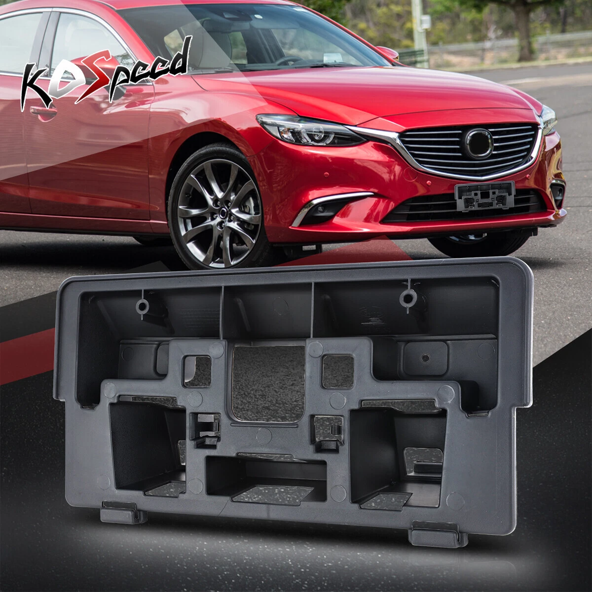 Matte Front Bumper License Plate Mounting Bracket Holder Cover for 14 17 Mazda 6