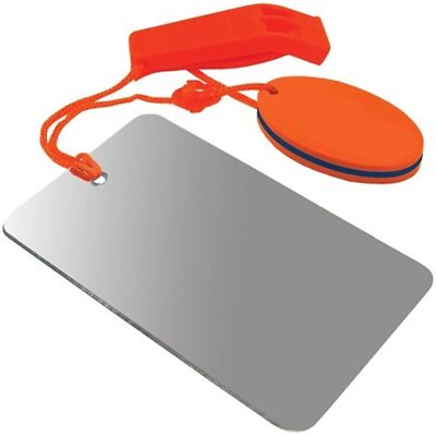UST Signal Mirror & Floating Whistle Combo w/ Orange Float; Camping,and Survival