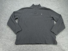 Polo Ralph Lauren Sweater Mens XL Gray Estate Rib Long Sleeve Quarter Zip Adult
