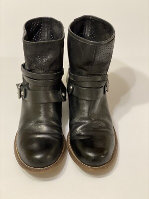 Mark Fisher Ankle Harness Black Leather Boots Womens Size  display picture 1