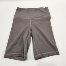 90 Degrees By Reflex Womens Short Beige XS Ribbed High Waist Rise Yoga Sport