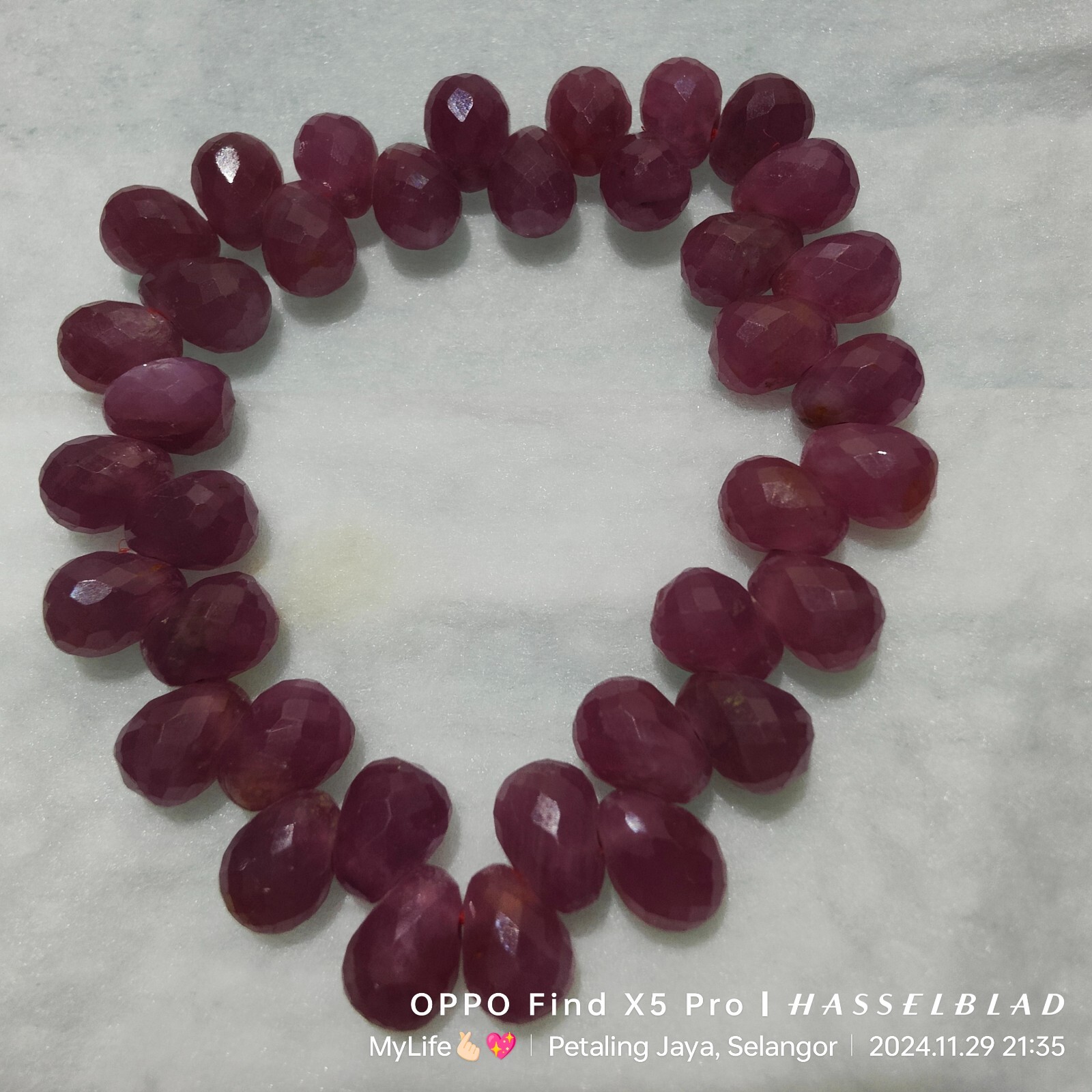 Stretchable Ruby Gemstone Bead Bracelet - image 11