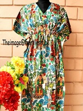 White Kaftan Kimono Dress Summer Beach Wear Cover-Up Plus Size Long Maxi FBB