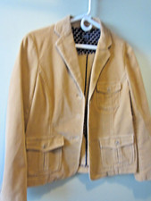 Lands End Womens Brown Tan Button Long Sleeve Corduroy Jacket Blazer Sz 10