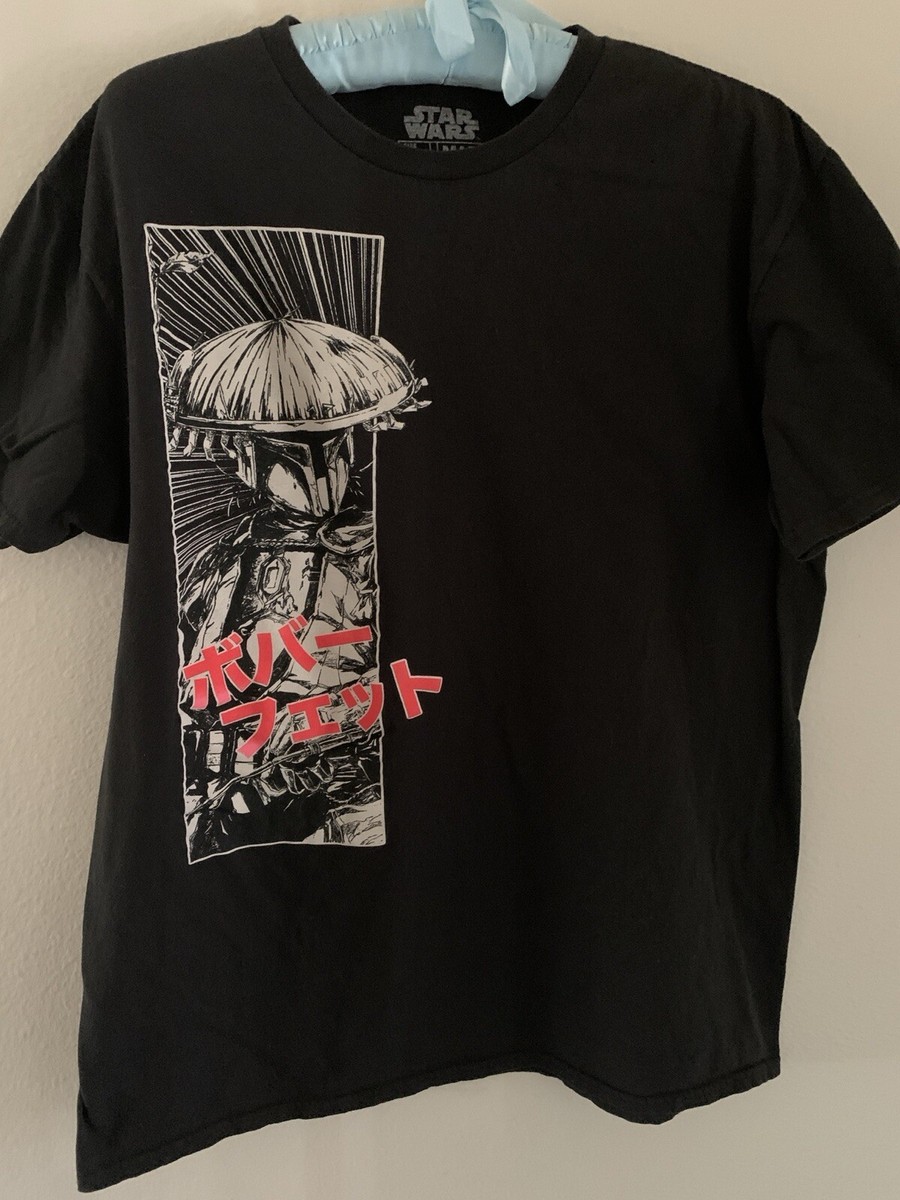 サムライ L Boba Fett Samurai Helmet Star Wars T-shirt Japanese Anime Large