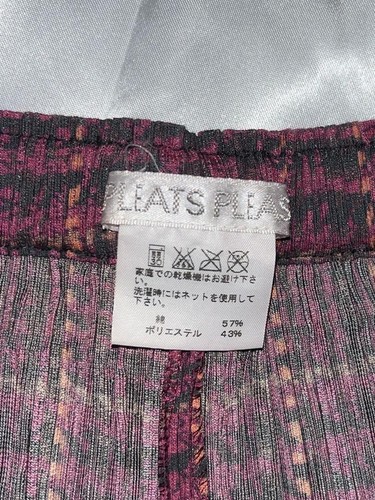 ISSEY MIYAKE PLEATS PLEASE Wide Pants Check Purple Red Size 1 - Picture 4 of 6