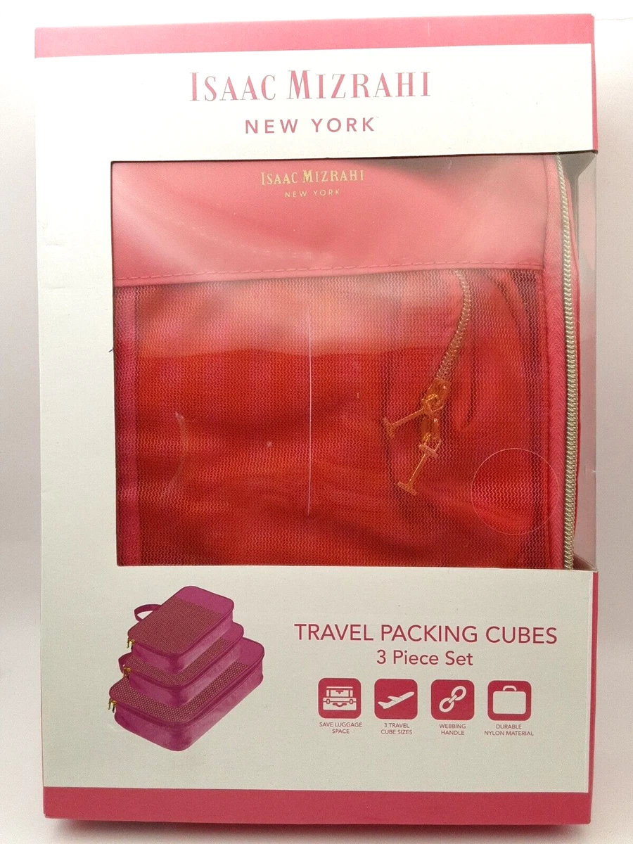 ISAAC MIZRAHI New York Travel Packing Cubes 3 Piece Set RED New In
