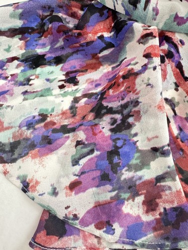 Anthropologie Paper Crown Endora Swing Dress M Fluttered Sleeve Lined Chiffon - 第 12/12 張圖片
