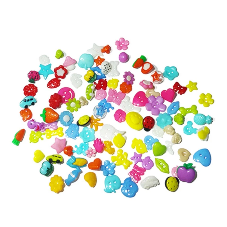 2 Hole Plastic Novelty Loop Buttons Children's Clothing Sewing 10mm-15mm - Image 4 of 4