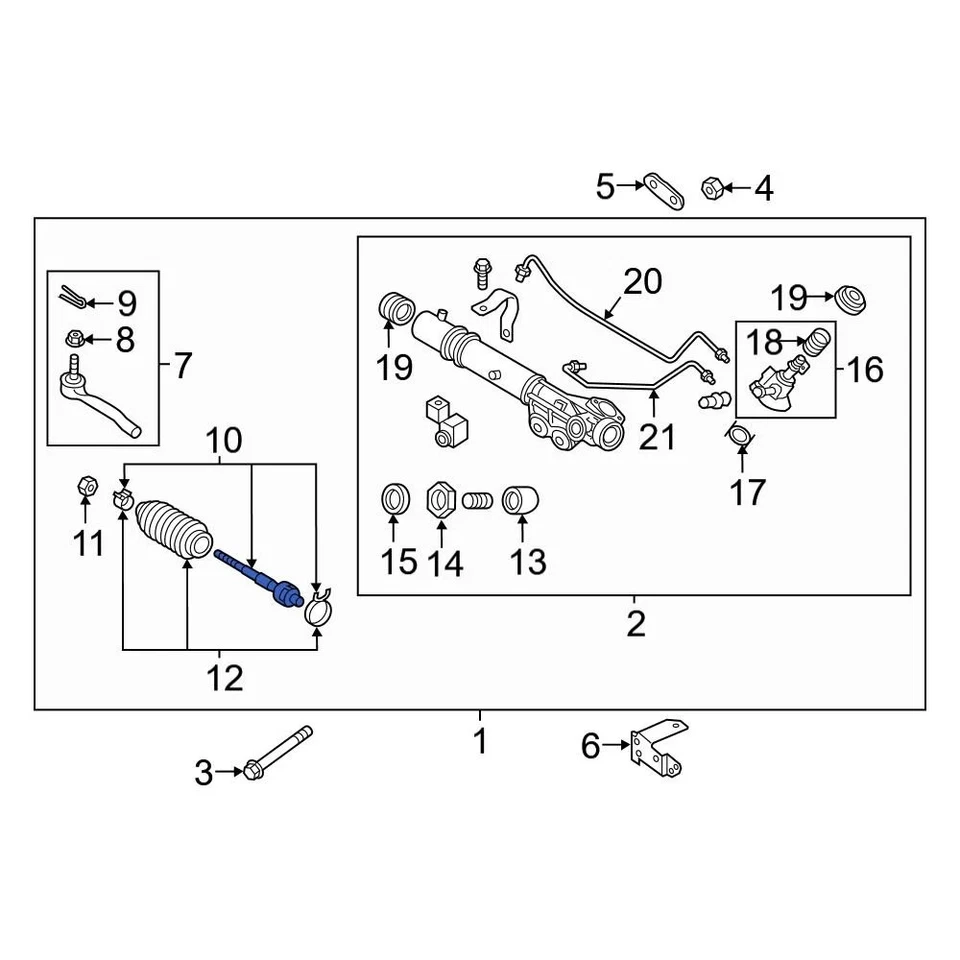 For Infiniti QX56 2011-2013 Infiniti D85211LA0A Inner Steering Tie Rod End - Изображение 3 из 4