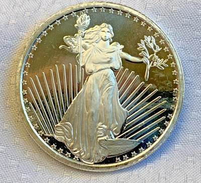 #ad .999 Fine Silver Round 1 Troy Ounce SilverTowne $96.00