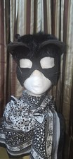Original Black Masquerade Venetian Mask Handmade In Venice Black Kitty