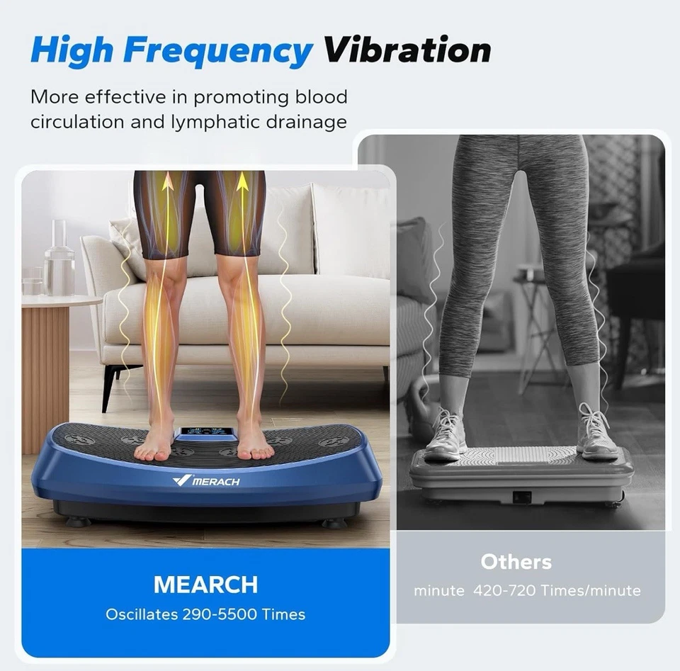 MERACH Vibration Plate Exercise Machine 3D&4D Vibration Plate LED Display 300LB - Image 3 of 4