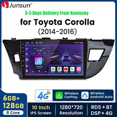CarPlay 6+128GB Android15 For Toyota Corolla 2014-2016 Car Stereo Radio GPS Navi