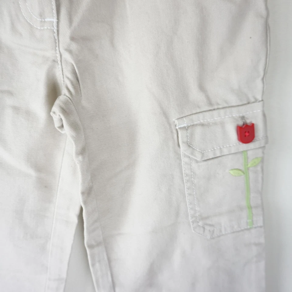 NUEVO Pantalones Gymboree Y2K Holland Days Tulipán Bolsillo Carga Caqui Bordados Niñas 6 Foto 3 de 4