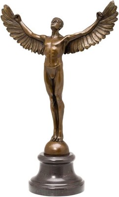 Icarus Greek Mythology Bronze Art Sculpture Statue on Marble 41cm
