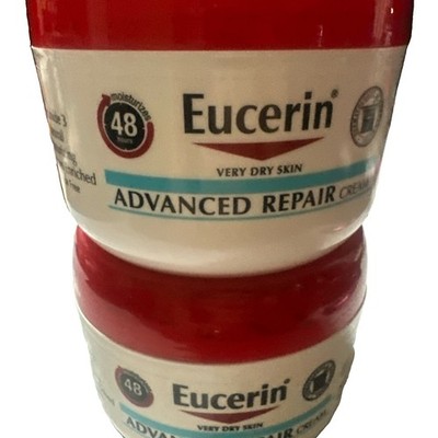 NEW Sealed 2 X Eucerin Advanced Repair Cream Very Dry Skin Fragrance Free, 12 Oz