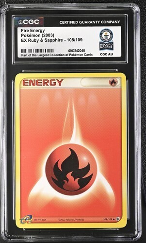2003 Fire Energy Pokemon 1/1 Guinness World Record 108/109 Ruby Sapphire Ereader