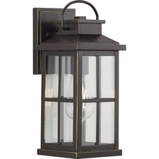 Progress Lighting 6" 1-Light Bronze Outdoor Wall Lantern with Clear Glass