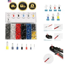 Wire Ferrules Terminals Kit, AWG 22-10 Terminal Connector Wire Insulated Cord...