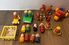 Vintage Fisher Price Little People Figures Lot Mixed Wood And Plastic