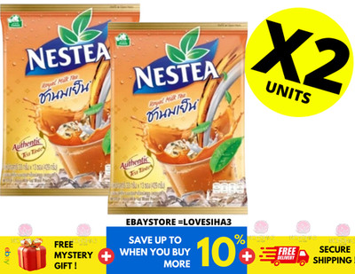 Nestea Instant Thai Milk Tea Mix Powder Authentic Thai Tea Taste 2 Bag (13 Sac)