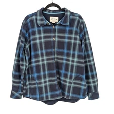 Orvis Plaid Fleece Flannel Shacket Outdoor Shirt Jacket Cozy Soft Women Size XXL