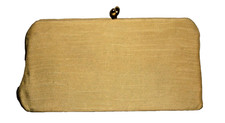 VTG Bobbie Jerome Yellow Fabric Frame Clutch Purse 1960's