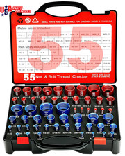 55Pcs Nut and Bolt Thread Checker 25 Metric  30 SAE Inch Thread Gauge Set, Deta