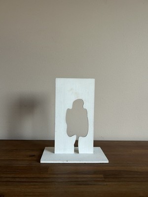 ORIGINAL Menashe Kadishman White Tree In Negative Wood Sculpture Signed Numbered