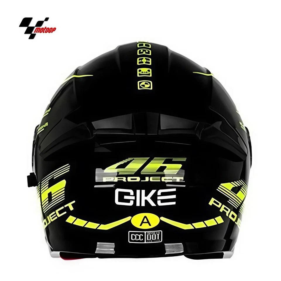 Casco Moto Aperto Valentino Rossi 46 Nero Design MotoGp Scooter Certificato DOT - Immagine 2 di 4