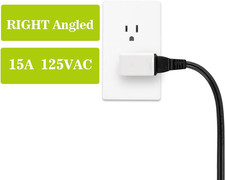 Polarized 2-Prong L Type Adapter, Horizontal Angled AC Adapter, NEMA 1-15P US...