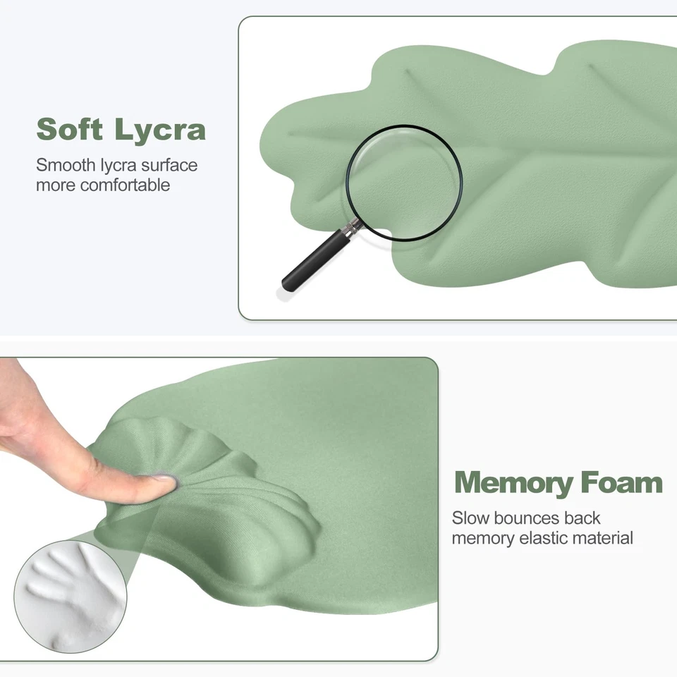 Keyboard Wrist Rest and Mouse Pad with Wrist Support Set, Ergonomic Leaf Shap... - Image 4 of 4