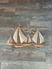 Maritime Wanddeko / Metall Bronze/ Breite 65 cm / Höhe 51 cm
