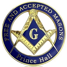 Prince Hall Free Accepted Masons Blue Gold Masonic Auto Car Emblem