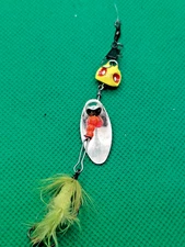 UNKNOWN SPINNERBAIT, HAS FLY HOOK SPINNER AND A WEIGHTED HEAD?.
