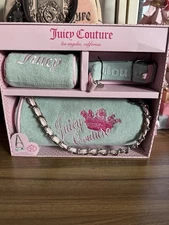 Juicy Couture Heritage Barrel Bag 3 Piece Set Pastel Turquoise Blue Brand New