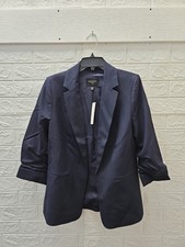 New Banana Republic Women's Linen Blend Hayden Blazer Navy Sz S