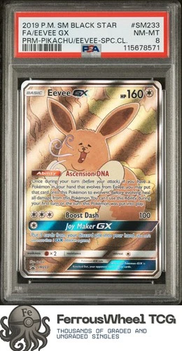 Fa/Eevee Gx #SM233 - 2019 Pokemon Sm Black Star Promo - PSA 8