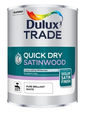Dulux Quick Dry Satinwood Paint, 750ml, Pure Brilliant White - View #7