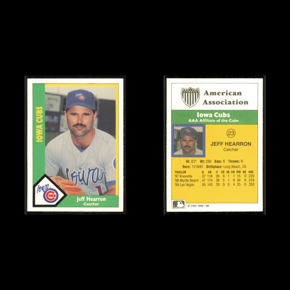 Jeff Hearron #98 1990 CMC Minor League Iowa Cubs Baseball Card MLB NM - Image 3 of 3