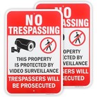 2 Pack Large No Trespassing Property Protected By Video Surveillance Sign,