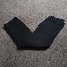 Duluth Trading Co Flex Fire Hose Pants Mens 34x31 Black Canvas Work Stretch