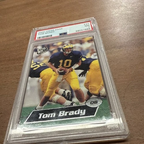 2000 Press Pass #37 Tom Brady Wolverines Patriots RC Rookie PSA 7 NM