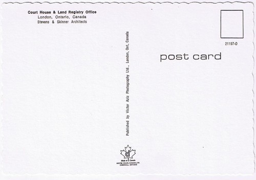 Postcard London Ontario Court House & Land Registry Office - 第 2/2 張圖片