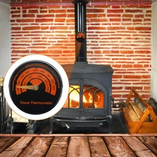 New Stove Flue Pipe Thermometer Wood Burner Top Fuel Magnetic Temperature Gauge
